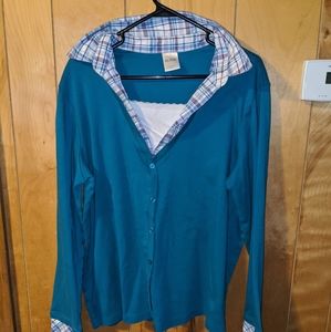 Greenish blue long sleeve from Blair. Xl